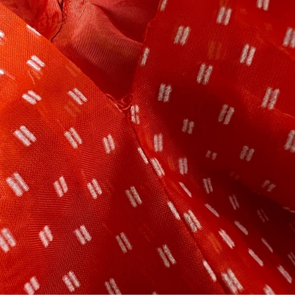 VINTAGE 1970s Lorrie Deb Maxi Dress Orange Prairie Full Gown 70s Calico Hippie - Picture 10 of 12